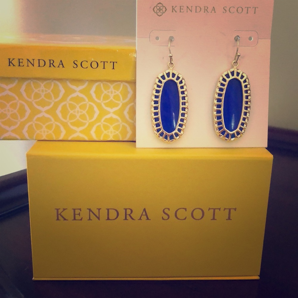 Kendra Scott New Dayla Earrings Royal blue/gold